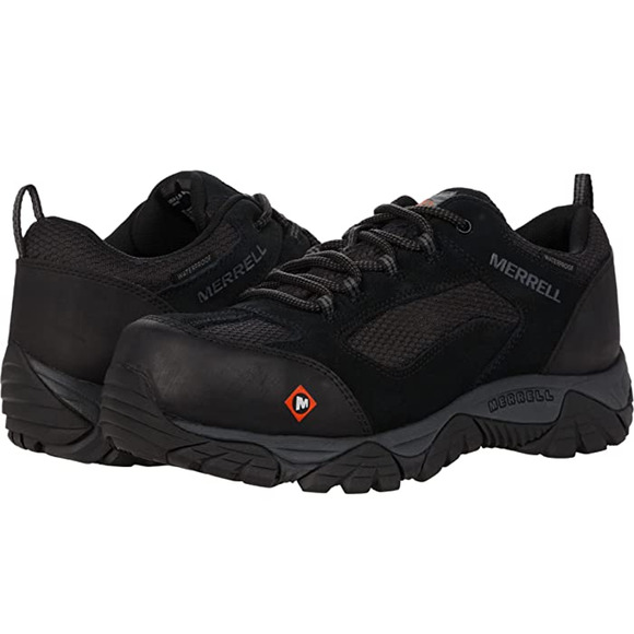 Merrell Other - Merrell Mens Moab Onset Waterproof Comp Toe Work Shoes Lace Up Black Size 10